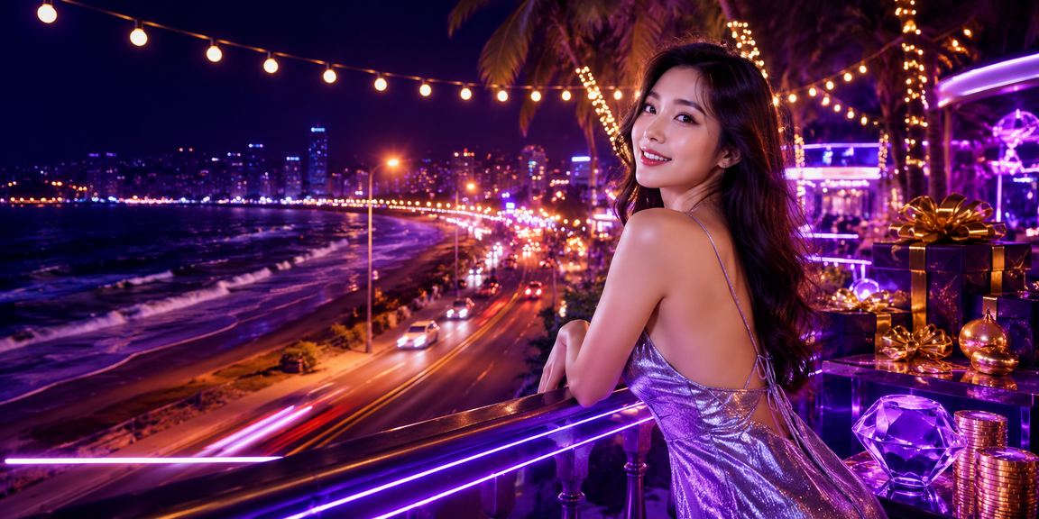 Người dùng tại bãi biển Mũi Né kiểm tra ưu đãi khuyến mãi ax1500 trên điện thoại buổi sáng